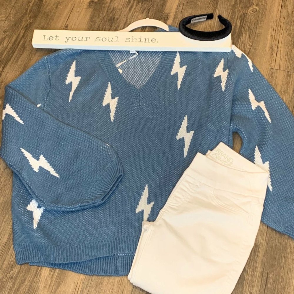 Lightning Bolt V-neck Sweater